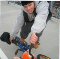 FATBOY doing tricks on his bike